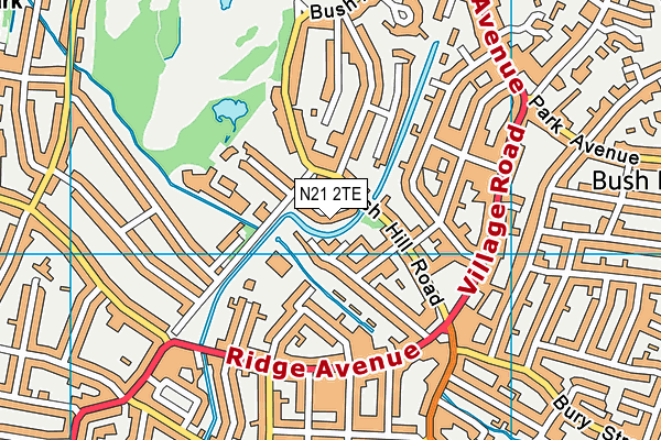 N21 2TE map - OS VectorMap District (Ordnance Survey)