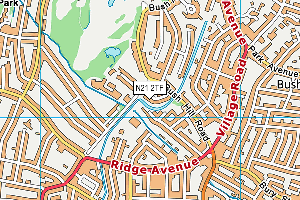N21 2TF map - OS VectorMap District (Ordnance Survey)