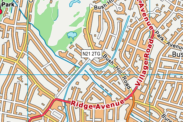 N21 2TG map - OS VectorMap District (Ordnance Survey)