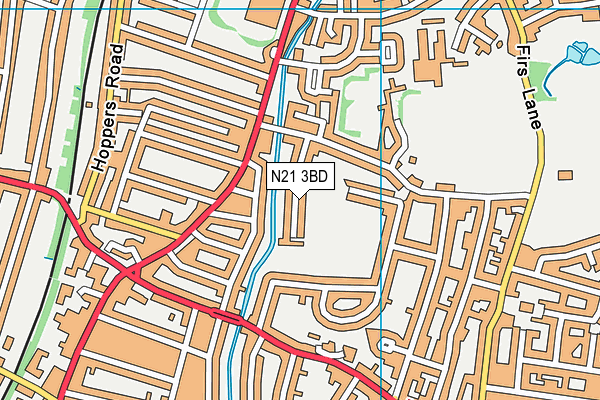 N21 3BD map - OS VectorMap District (Ordnance Survey)
