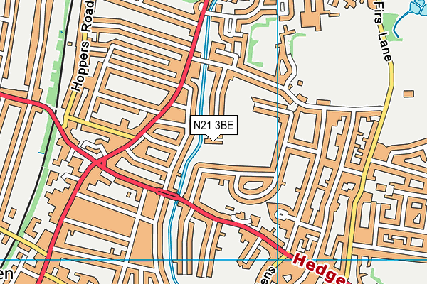 N21 3BE map - OS VectorMap District (Ordnance Survey)