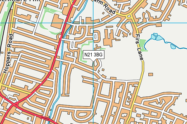 N21 3BG map - OS VectorMap District (Ordnance Survey)