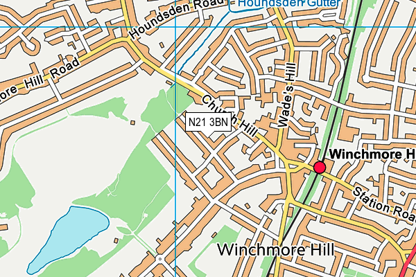 N21 3BN map - OS VectorMap District (Ordnance Survey)