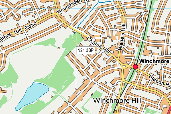 N21 3BP map - OS VectorMap District (Ordnance Survey)