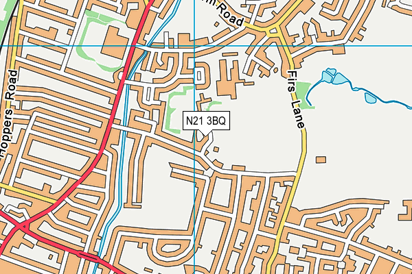 N21 3BQ map - OS VectorMap District (Ordnance Survey)