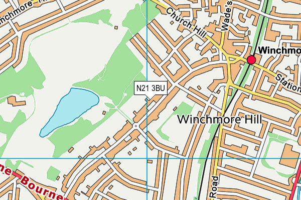 Woodcroft Open Space (Closed) map (N21 3BU) - OS VectorMap District (Ordnance Survey)