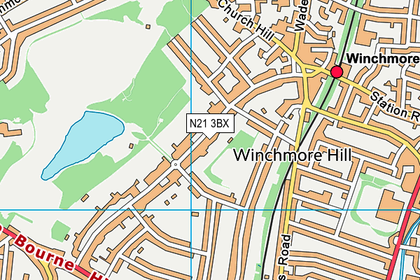 N21 3BX map - OS VectorMap District (Ordnance Survey)