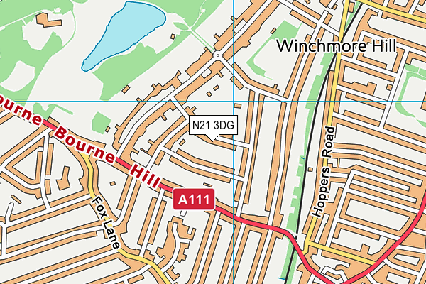 N21 3DG map - OS VectorMap District (Ordnance Survey)