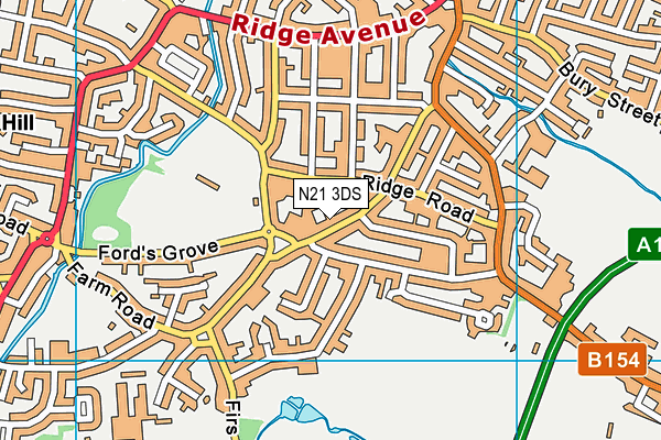 N21 3DS map - OS VectorMap District (Ordnance Survey)