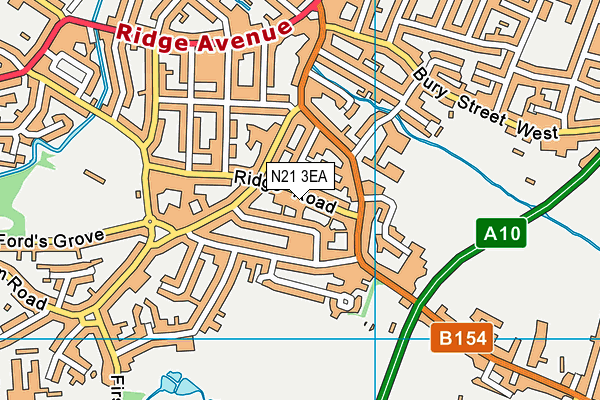 N21 3EA map - OS VectorMap District (Ordnance Survey)