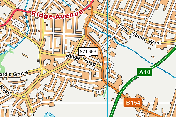 N21 3EB map - OS VectorMap District (Ordnance Survey)