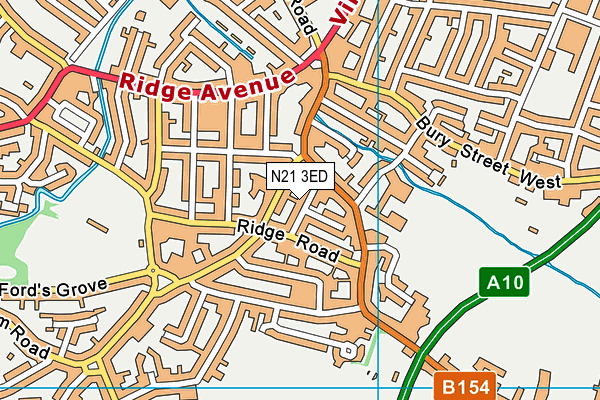 N21 3ED map - OS VectorMap District (Ordnance Survey)