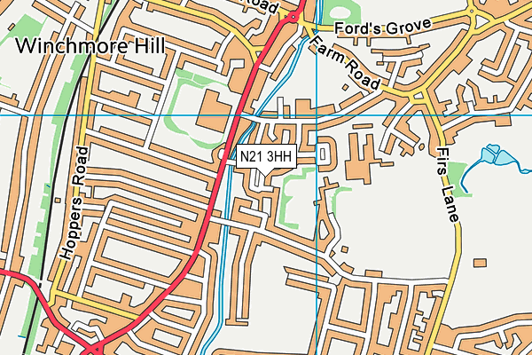 N21 3HH map - OS VectorMap District (Ordnance Survey)