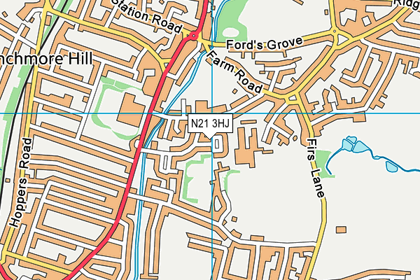 N21 3HJ map - OS VectorMap District (Ordnance Survey)