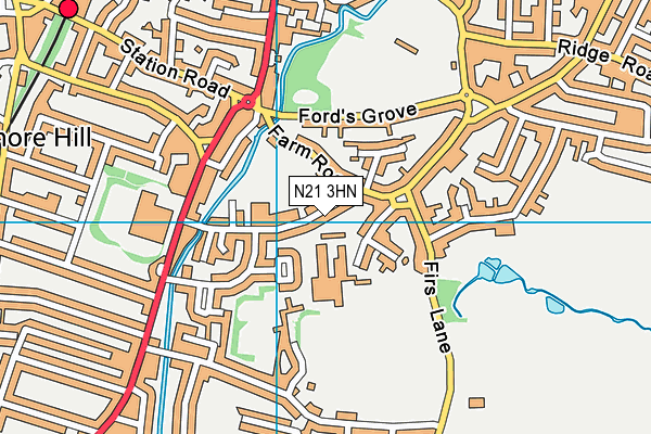 N21 3HN map - OS VectorMap District (Ordnance Survey)