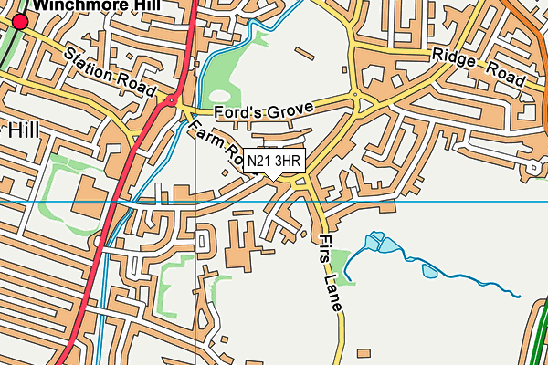 N21 3HR map - OS VectorMap District (Ordnance Survey)