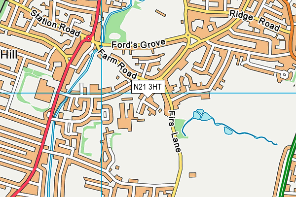 N21 3HT map - OS VectorMap District (Ordnance Survey)
