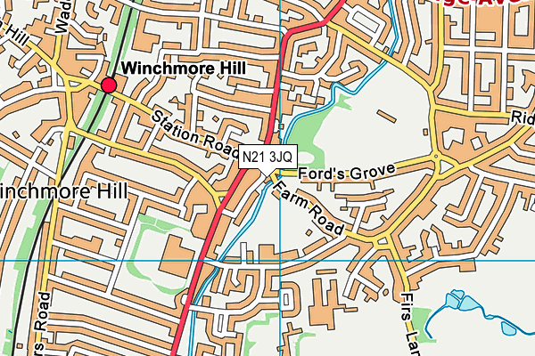 N21 3JQ map - OS VectorMap District (Ordnance Survey)