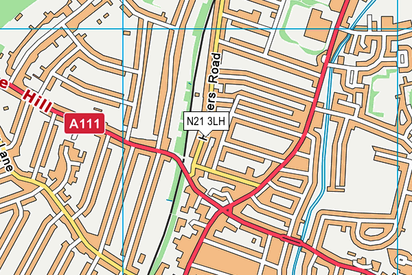 N21 3LH map - OS VectorMap District (Ordnance Survey)