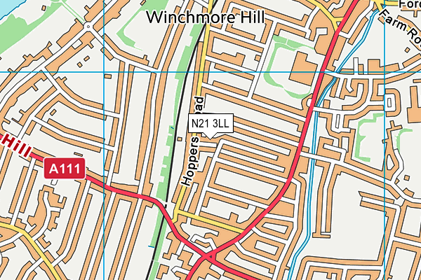 N21 3LL map - OS VectorMap District (Ordnance Survey)