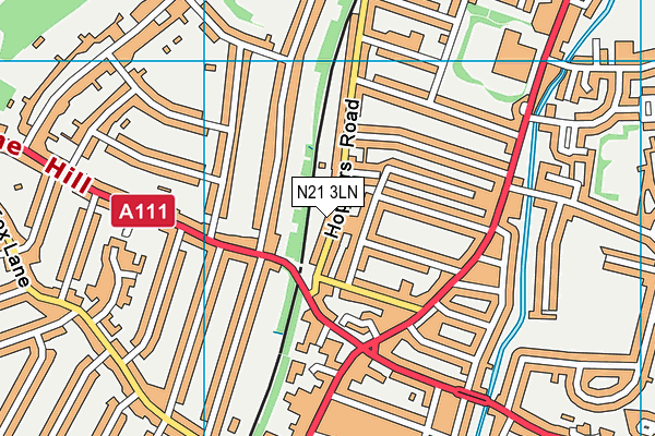 N21 3LN map - OS VectorMap District (Ordnance Survey)