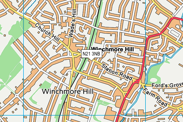 N21 3NB map - OS VectorMap District (Ordnance Survey)