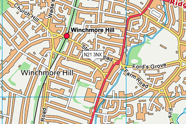 N21 3NX map - OS VectorMap District (Ordnance Survey)