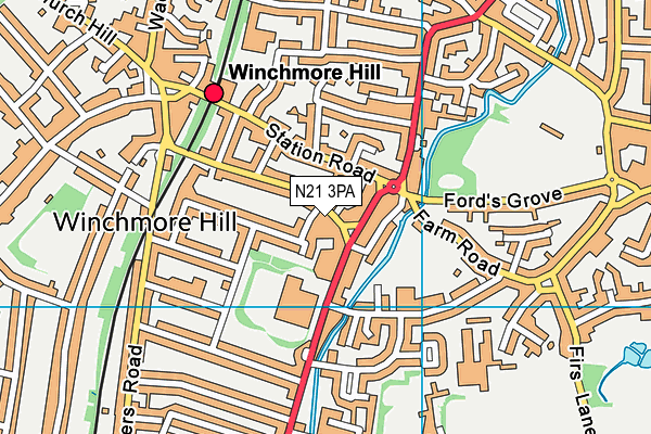 N21 3PA map - OS VectorMap District (Ordnance Survey)