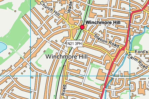 N21 3PH map - OS VectorMap District (Ordnance Survey)