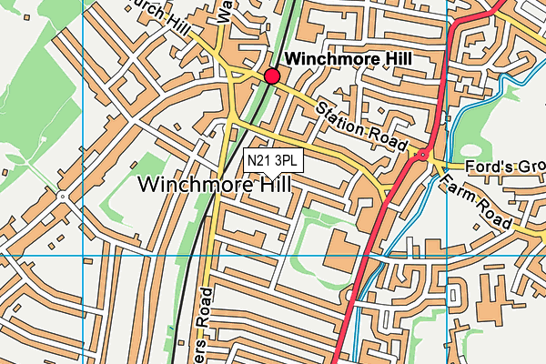 N21 3PL map - OS VectorMap District (Ordnance Survey)