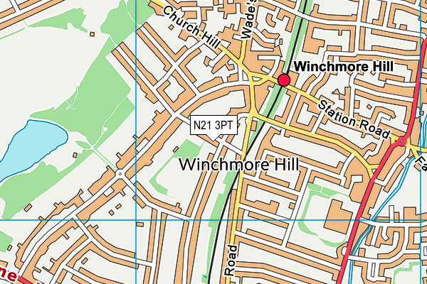 N21 3PT map - OS VectorMap District (Ordnance Survey)