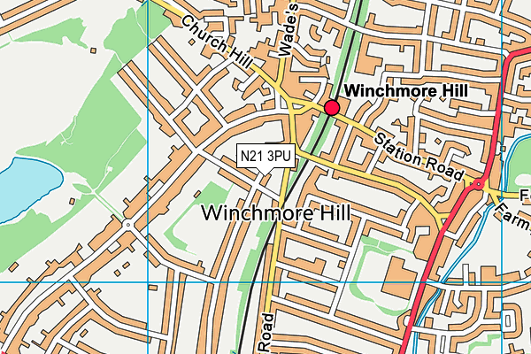 N21 3PU map - OS VectorMap District (Ordnance Survey)