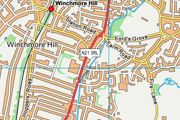 N21 3RL map - OS VectorMap District (Ordnance Survey)