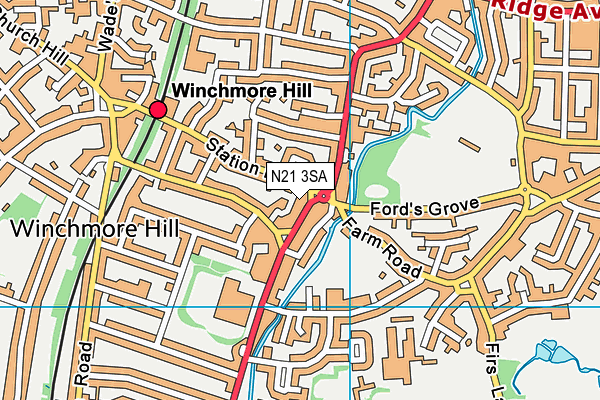 N21 3SA map - OS VectorMap District (Ordnance Survey)