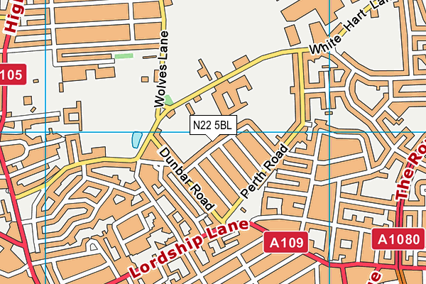 N22 5BL map - OS VectorMap District (Ordnance Survey)