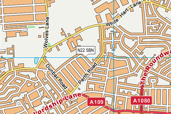 N22 5BN map - OS VectorMap District (Ordnance Survey)