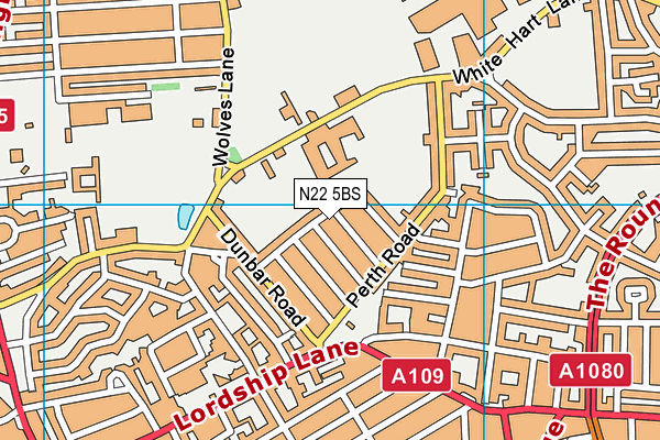 N22 5BS map - OS VectorMap District (Ordnance Survey)