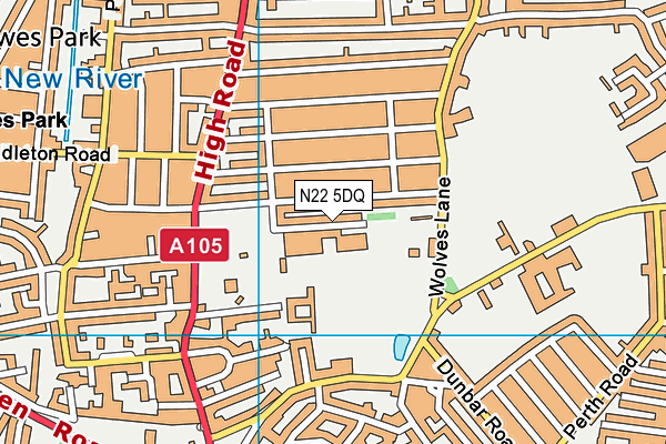 N22 5DQ map - OS VectorMap District (Ordnance Survey)