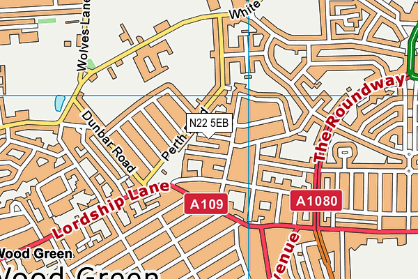 N22 5EB map - OS VectorMap District (Ordnance Survey)
