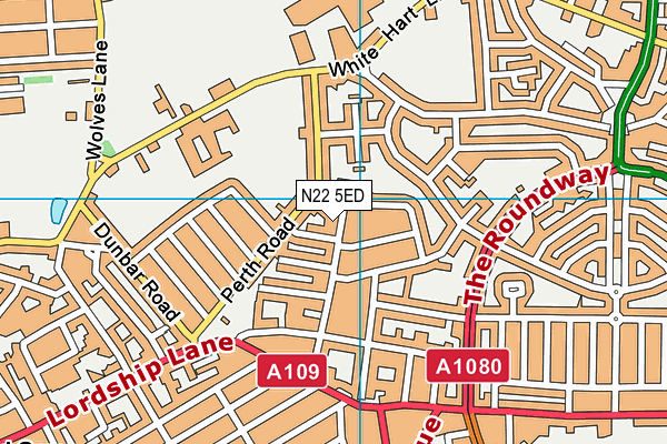 N22 5ED map - OS VectorMap District (Ordnance Survey)