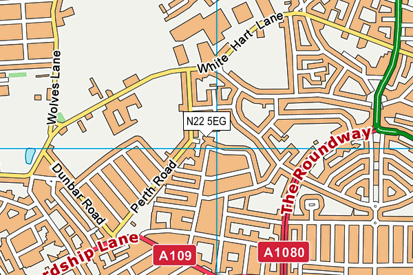 N22 5EG map - OS VectorMap District (Ordnance Survey)