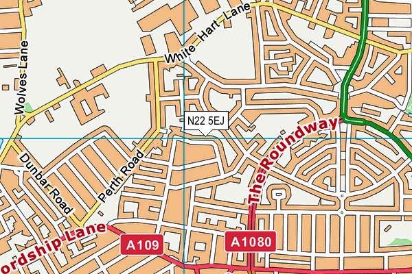 N22 5EJ map - OS VectorMap District (Ordnance Survey)