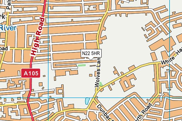 N22 5HR map - OS VectorMap District (Ordnance Survey)