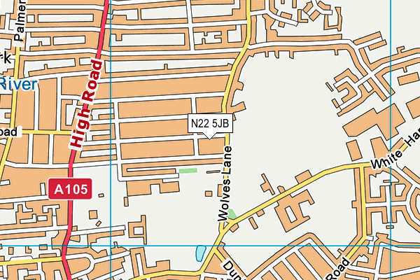 N22 5JB map - OS VectorMap District (Ordnance Survey)