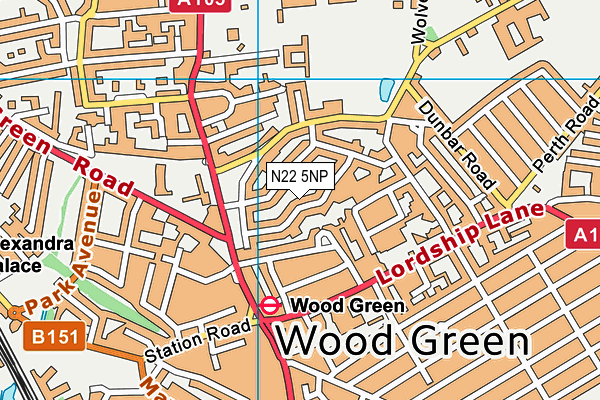 N22 5NP map - OS VectorMap District (Ordnance Survey)