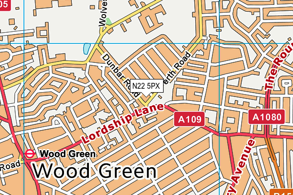 Chapmans Green (Closed) map (N22 5PX) - OS VectorMap District (Ordnance Survey)