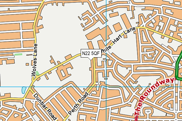 N22 5QF map - OS VectorMap District (Ordnance Survey)
