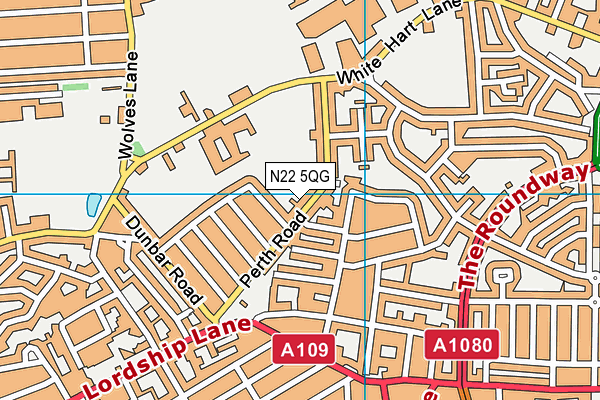 N22 5QG map - OS VectorMap District (Ordnance Survey)