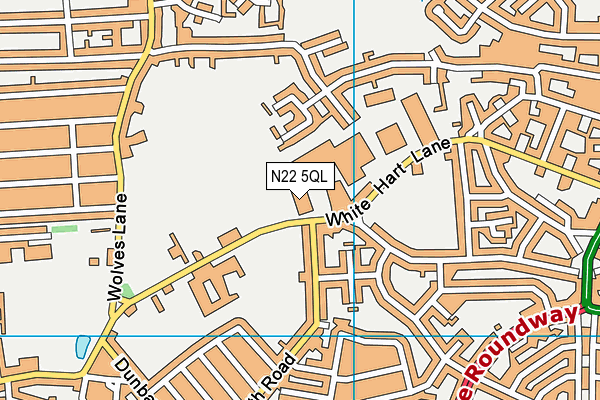 N22 5QL map - OS VectorMap District (Ordnance Survey)