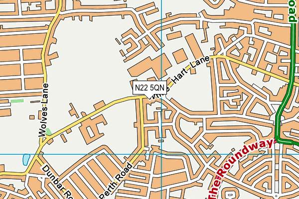 N22 5QN map - OS VectorMap District (Ordnance Survey)